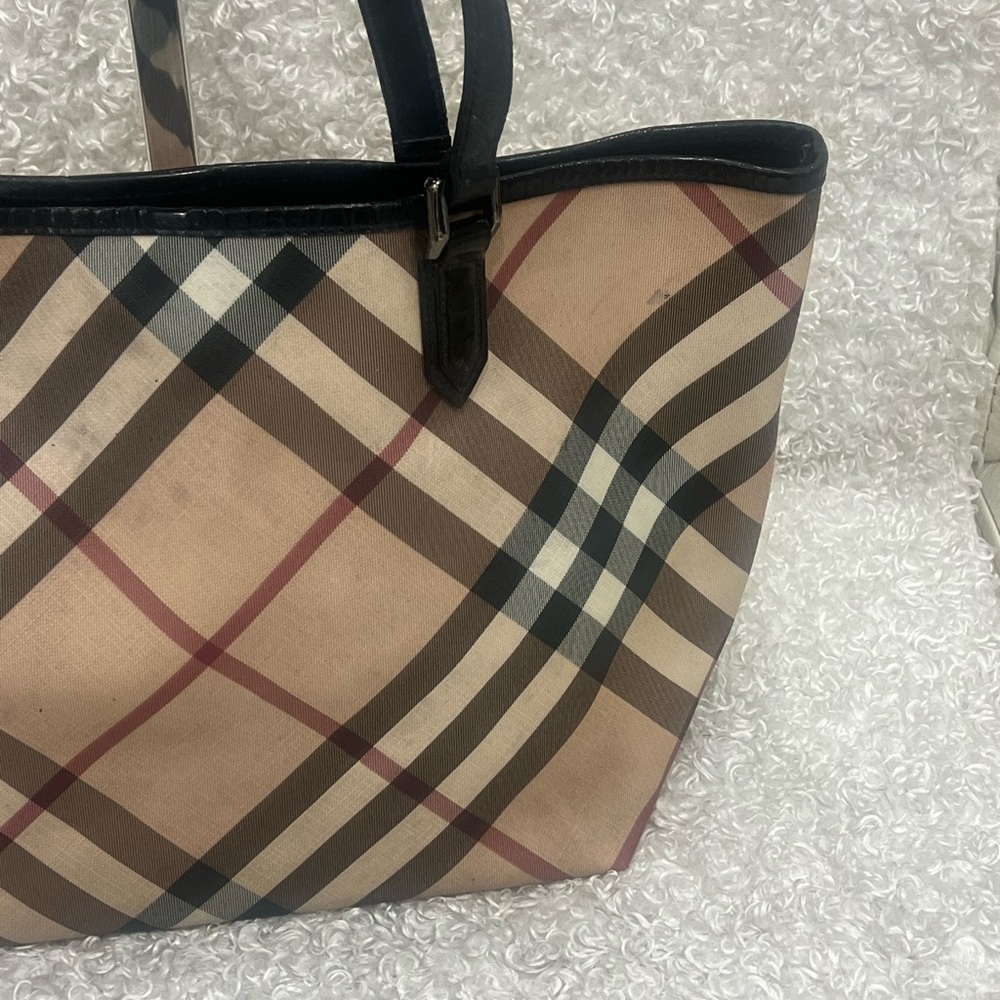 Burberry Nova Check Canvas Coated Tote Bag - Picture 2 of 16
